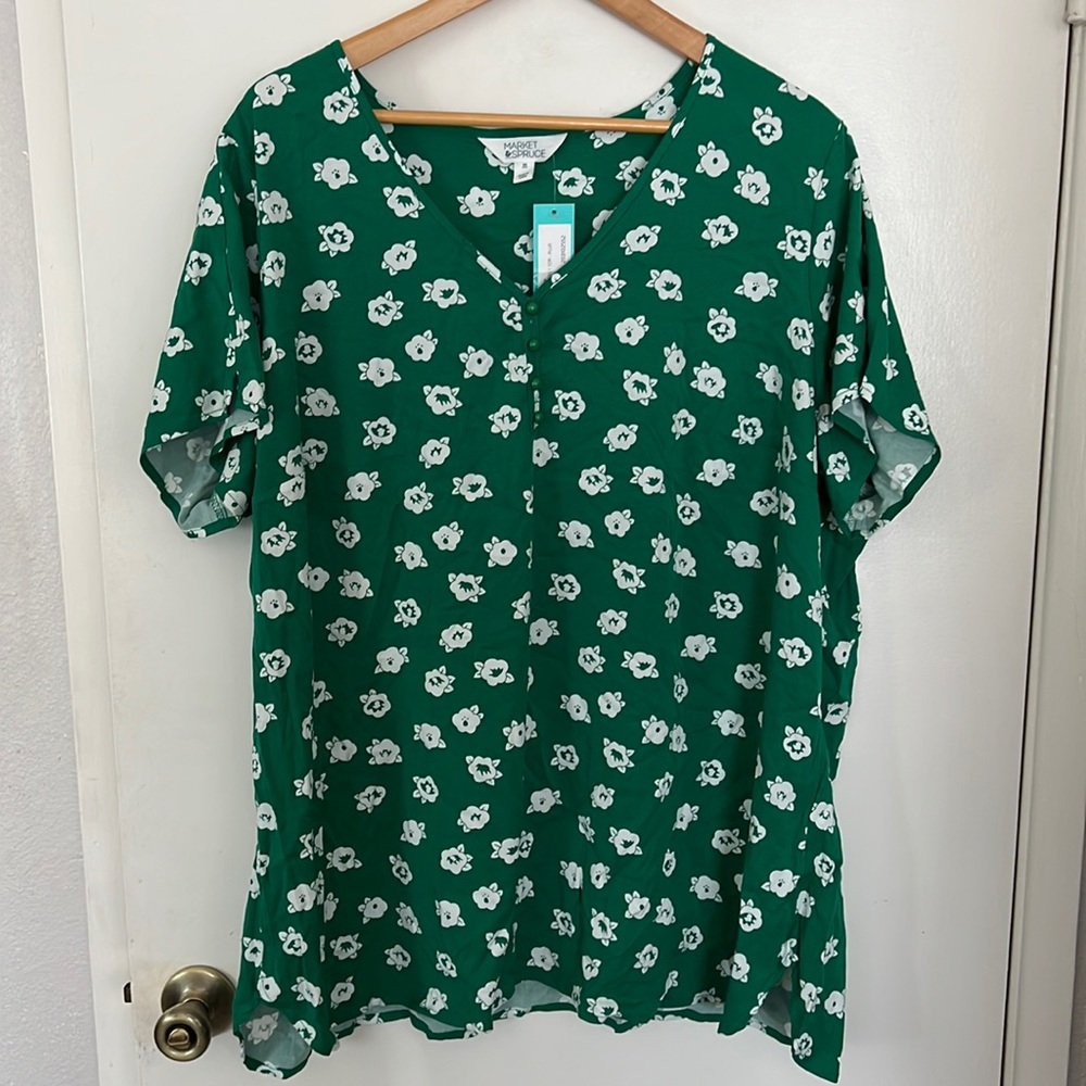 Market and Spruce Floral Top sz 3x NWT